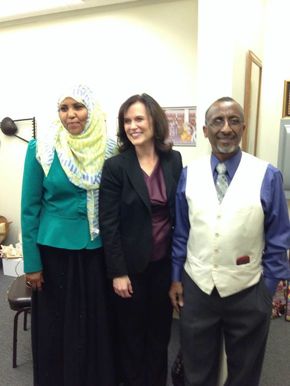 Ali Osman with Minneapolis Mayor-elect Betsy Hodges and Board Member Busad Kheyre