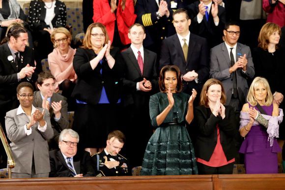 Nick Chute and John Sorrano with the First Lady