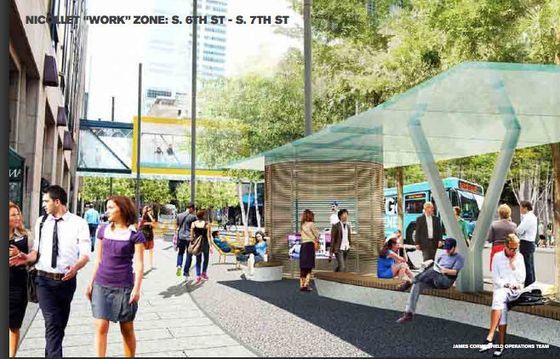 A new bus stop on the future Nicollet Mall? courtesy James Corner Field Operations