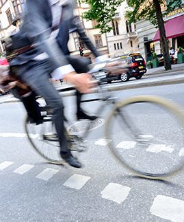 Biking to work downtown