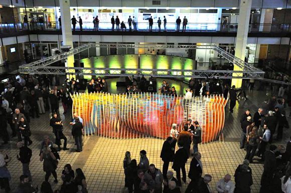 The Centennial Chromagraph, fabricated in the DigiFab Lab to celebrate the U of M School of Architecture's history