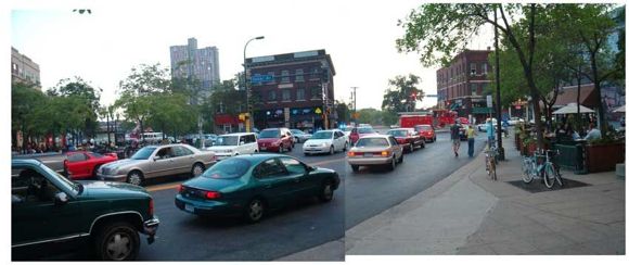 Traffic jam on the West Bank of Mpls.