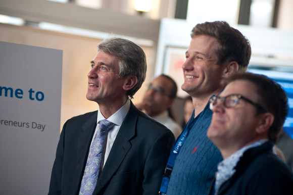 Mayor Rybak, Google's Steve Grove, and CoCo cofounder Kyle Coolbroth