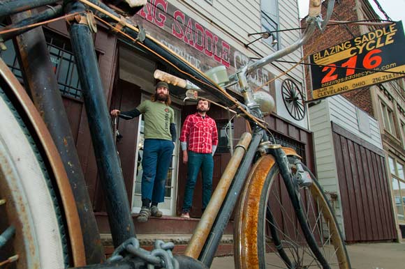 Travis Peebles and James Rychak of Blazing Saddle Cycle--photo by Bob Perkoski