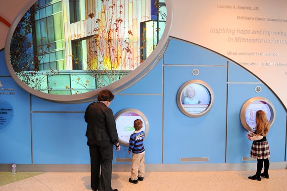Interactive wall at the University of Minnesota Amplatz Children's Hospital