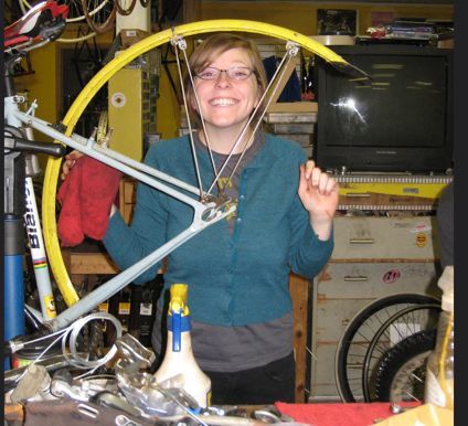 An enthusiastic cyclist at work during a Grease Rag event, photo courtesy Grease Rag