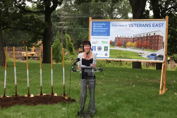 Elizabeth Flannery at the ground breaking