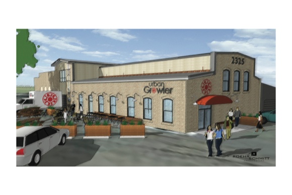 Digital view of the exterior of the Urban Growler brewery